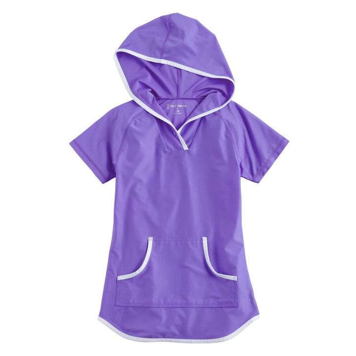 Girls 4-16 Free Country Hooded Swimsuit Cover-up, Size: 7-8, Med Purple