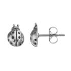 Journee Collection Sterling Silver Ladybug Stud Earrings, Women's, Grey