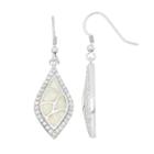 Lab-created Opal & Cubic Zirconia Sterling Silver Drop Earrings, Women's, White