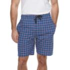 Men's Chaps Printed Knit Sleep Shorts, Size: Medium, Blue