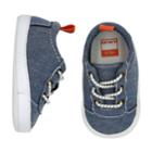 Baby Boy Carter's Chambray Sneaker Crib Shoes, Size: 6-9 Months, Blue