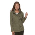 Women's Croft & Barrow&reg; Elastic Waist Utility Jacket, Size: Medium, Green