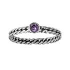 Sterling Silver Purple Cubic Zirconia Twist Ring, Women's, Size: 6