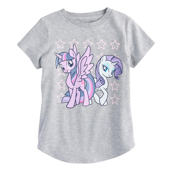 Girls 4-10 Jumping Beans&reg; My Little Pony Rarity & Twilight Tee, Size: 5, Med Grey