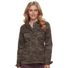 Women's Sonoma Goods For Life&trade; Twill Utility Jacket, Size: Large, Dark Green