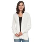 Women's Croft & Barrow&reg; Open-front Cardigan, Size: Large, White