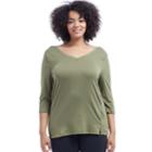 Plus Size Marika Curves Mesh Top, Women's, Size: 3xl, Med Green