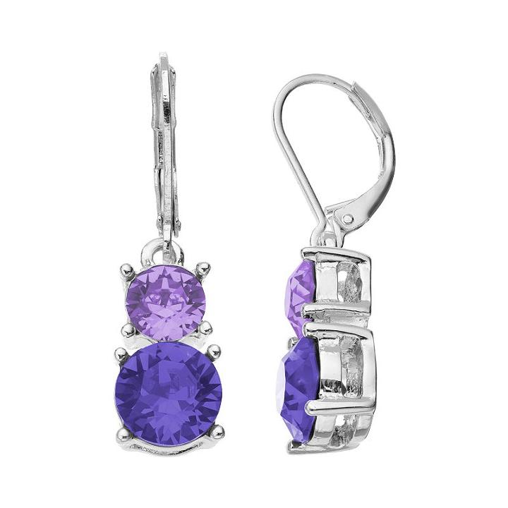 Dana Buchman Double Drop Earrings, Women's, Purple
