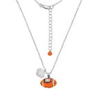 Oregon State Beavers Sterling Silver Team Logo & Crystal Football Pendant Necklace, Women's, Size: 16, Multicolor