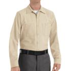Big & Tall Red Kap Classic-fit Industrial Button-down Work Shirt, Men's, Size: 5xl Long, Beig/green (beig/khaki)