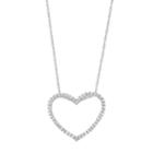 10k White Gold 1/4 Carat T.w. Diamond Heart Pendant, Women's