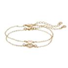 Lc Lauren Conrad Simulated Crystal Heart Link Nickel Free Bracelet Set, Women's, Gold