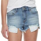 Juniors' Indigo Rein High-waisted Exposed Pocket Frayed Denim Shorts, Teens, Size: 13, Med Blue