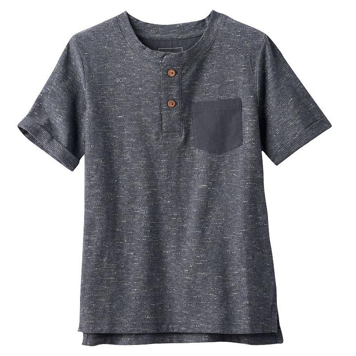 Boys 4-7x Sonoma Goods For Life&trade; Textured Henley Tee, Boy's, Size: 7, Dark Grey