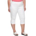 Plus Size Cathy Daniels Anchor Pull-on Capris, Women's, Size: 2xl, White