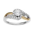 14k Gold 3/4 Carat T.w. Igl Certified Diamond Two Tone Swirl Engagement Ring, Women's, Size: 7, White