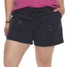 Plus Size Sonoma Goods For Life&trade; Zipper Utility Shorts, Women's, Size: 24 W, Dark Blue