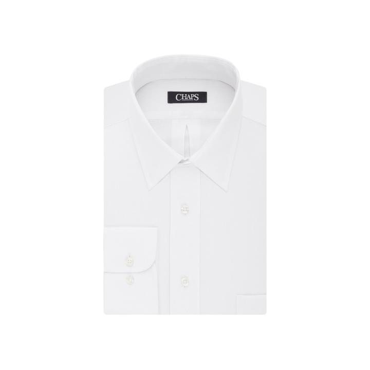 Men's Chaps Regular-fit Wrinkle-free Stretch Collar Dress Shirt, Size: 16.5 36/37, White