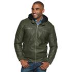 Men's Xray Slim-fit Faux-leather Moto Jacket, Size: Xxl, Green