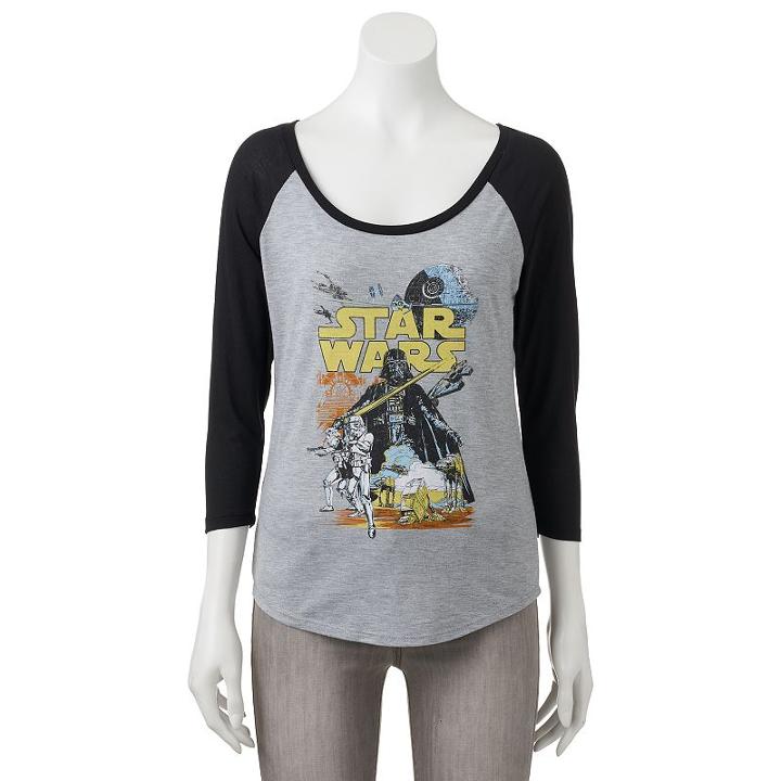 Juniors' Star Wars Darth Vader Graphic Tee, Girl's, Size: Medium, Grey