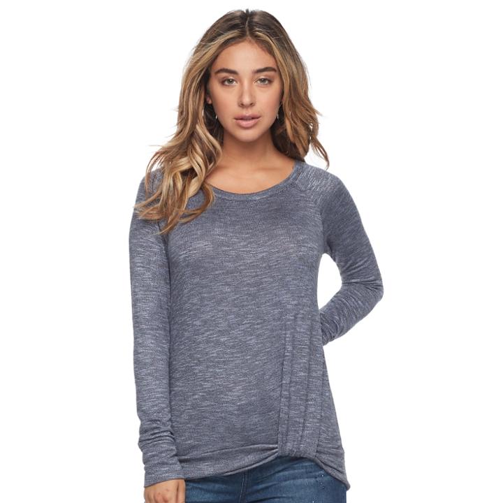 Women's Juicy Couture Twist Hem Tee, Size: Large, Blue (navy)