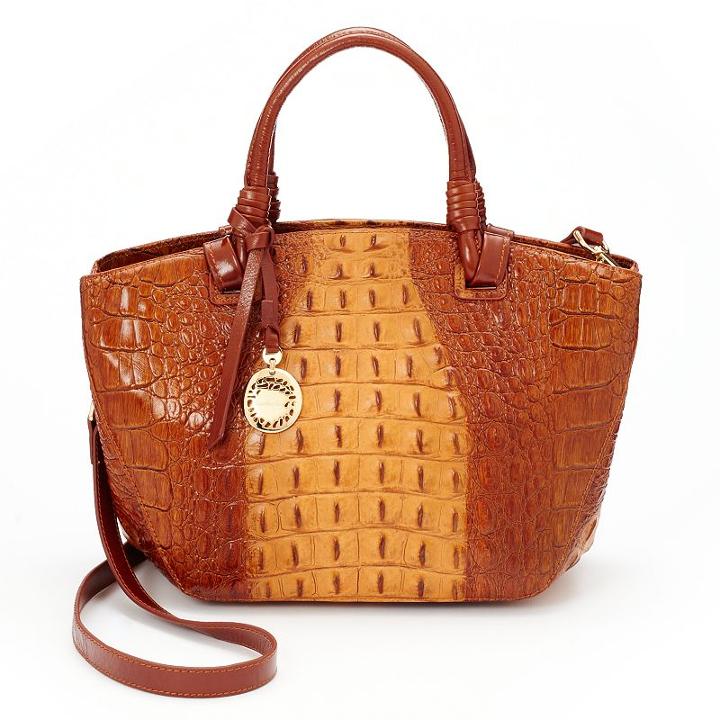 Leatherbay Umbria Crocodile Convertible Satchel, Women's, Brown
