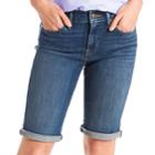 Women's Levi's&reg; Cuffed Bermuda Shorts, Size: 32(us 14)m, Med Blue