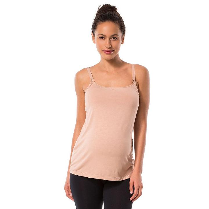 Maternity Pip & Vine By Rosie Pope Nursing Cami, Women's, Size: L-mat, Med Beige