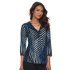 Women's Dana Buchman Release-pleat Top, Size: Large, Blue