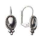 Napier Silver-tone Oval Beaded Drop Earrings, Women's, Grey