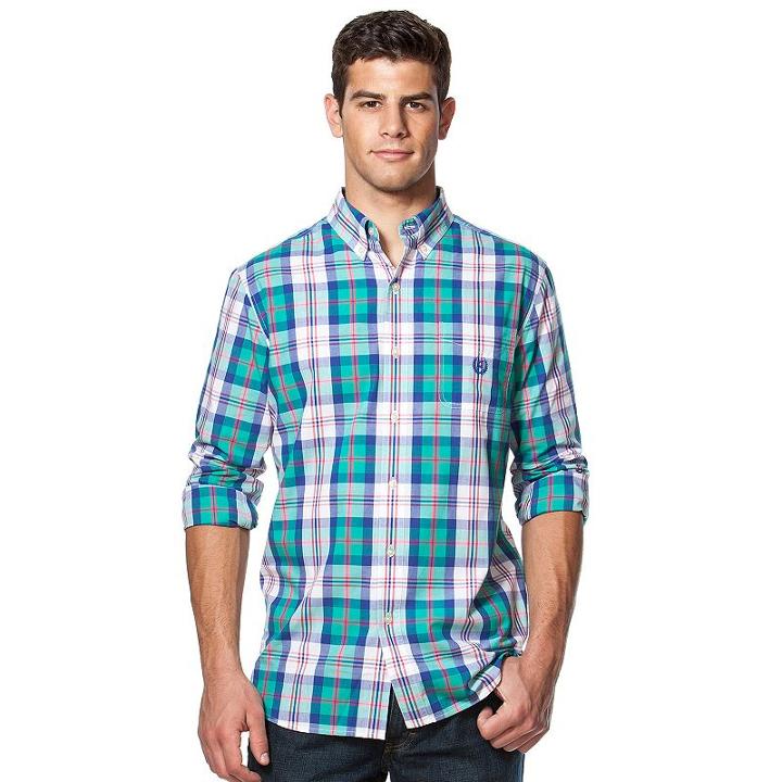 Big & Tall Chaps Classic-fit Easy-care Button-down Shirt, Men's, Size: Xxl Tall, Green