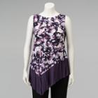 Plus Size Simply Vera Vera Wang Asymmetrical Pleated Top, Women's, Size: 3xl, Med Purple