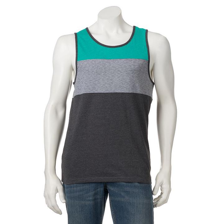 Men's Urban Pipeline&reg; Colorblock Tank, Size: Medium, Turquoise/blue (turq/aqua)