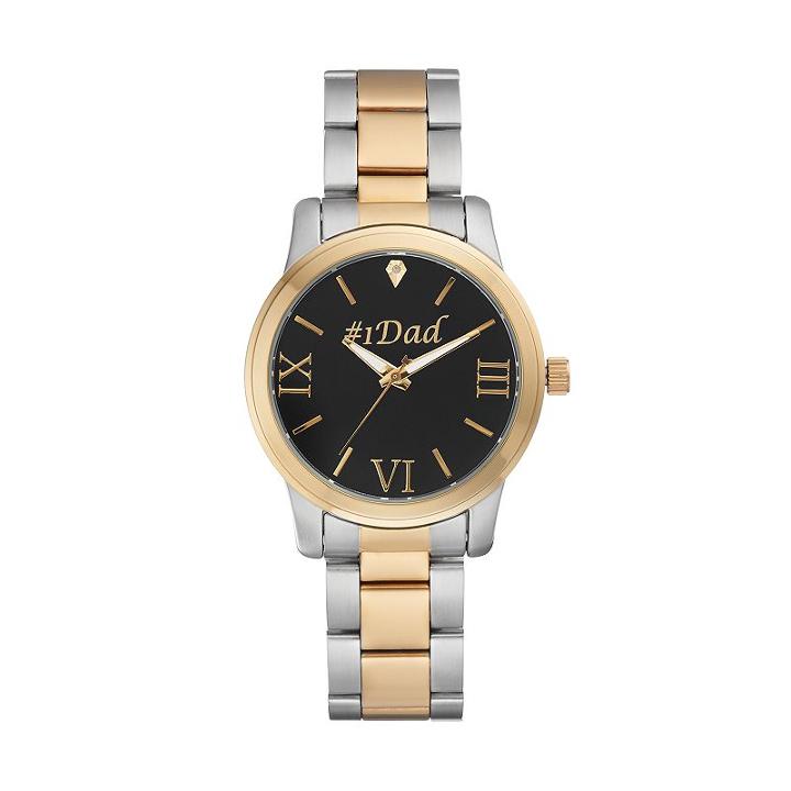 Men's #1 Dad Two Tone Stainless Steel Watch, Multicolor