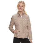 Women's Weathercast Quilted Moto Jacket, Size: Medium, White