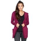 Women's Colosseum One-way Hooded Cardigan, Size: Small, Dark Red
