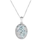 Sterling Silver Apatite & White Zircon Flower Pendant Necklace, Women's, Size: 18, Blue