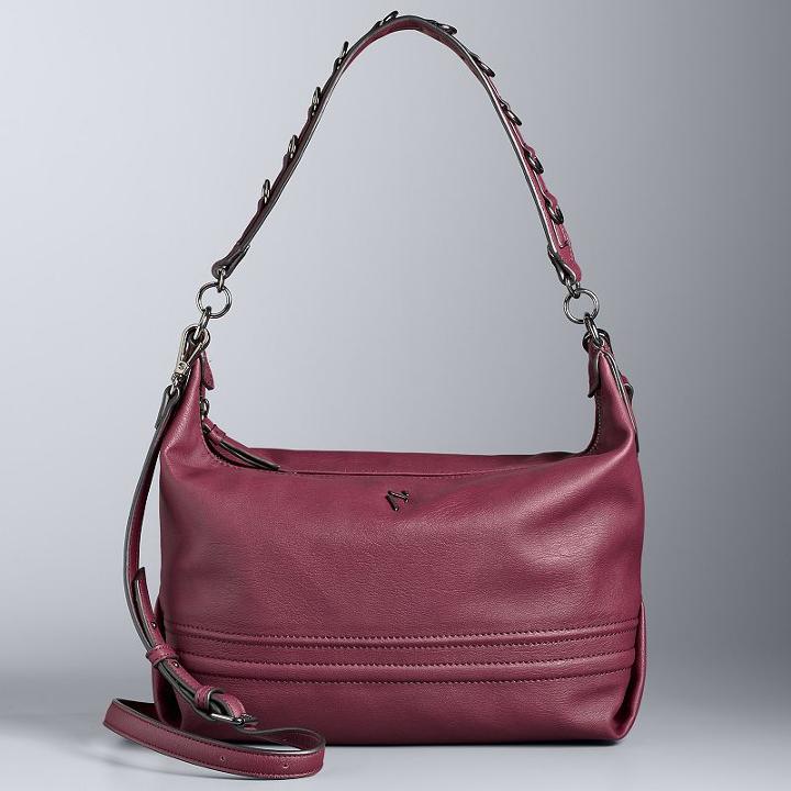 Simply Vera Vera Wang Lorimer O-ring Shoulder Bag, Women's, Dark Pink