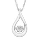Sterling Silver White Sapphire Teardrop Pendant Necklace, Women's, Size: 18