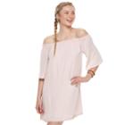 Juniors' Pink Republic Off The Shoulder Shift Dress, Girl's, Size: Medium, Lt Beige