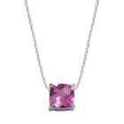 Sterling Silver Lab-created Pink Sapphire Pendant, Women's, Size: 18