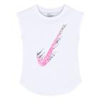 Girls 4-6x Nike Swoosh Linear Logo Graphic Tee, Size: 6, White