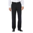 Men's Haggar Eclo Stria Straight-fit Flat-front Dress Pants, Size: 30x30, Black