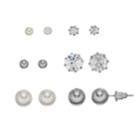 Mudd&reg; Acrylic & Glass Stone Nickel Free Earring Stud Button Set, Girl's, Multicolor