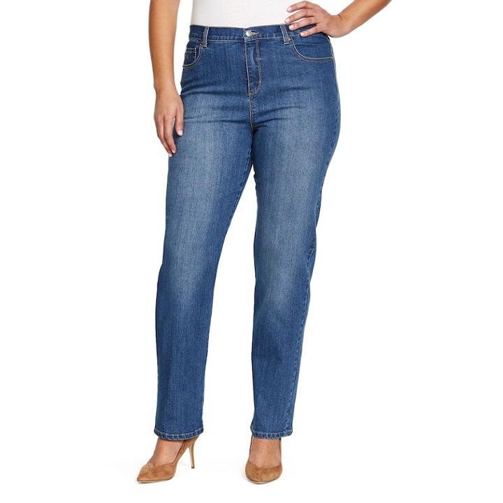 Plus Size Gloria Vanderbilt Amanda Embellished Jeans, Women's, Size: 20w Short, Blue