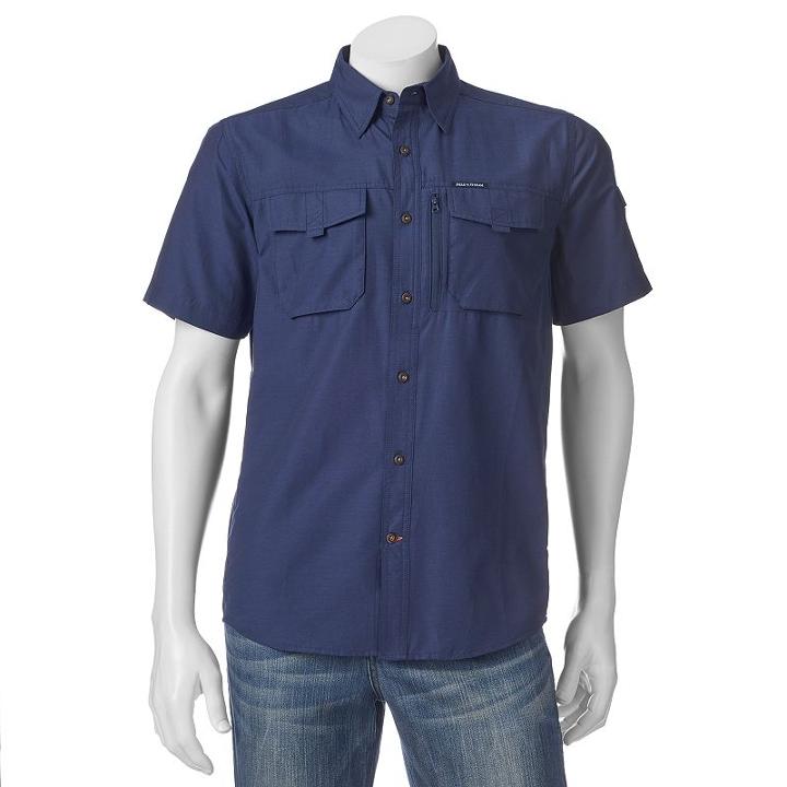 Men's Field & Stream Fishing Guide Button-down Shirt, Size: Large, Blue (navy)
