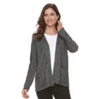 Women's Croft & Barrow&reg; Textured Cardigan Sweater, Size: Large, Light Grey