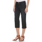 Women's Dana Buchman Snap Capri Jeans, Size: 8, Med Blue