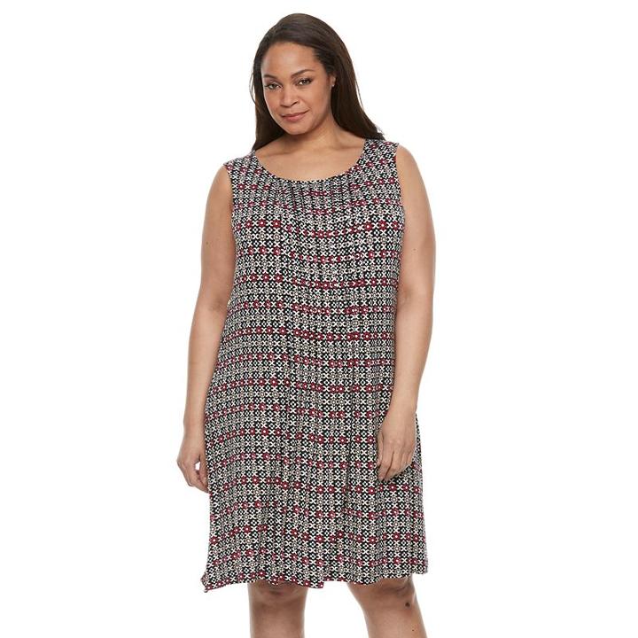 Plus Size Croft & Barrow&reg; Pintuck Fit & Flare Dress, Women's, Size: 2xl, Med Red