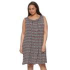 Plus Size Croft & Barrow&reg; Pintuck Fit & Flare Dress, Women's, Size: 2xl, Med Red